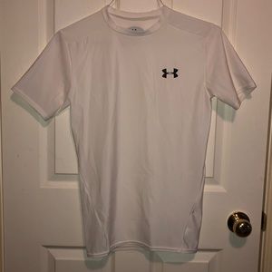 Men’s White Under Armour HeatGear Tee LARGE